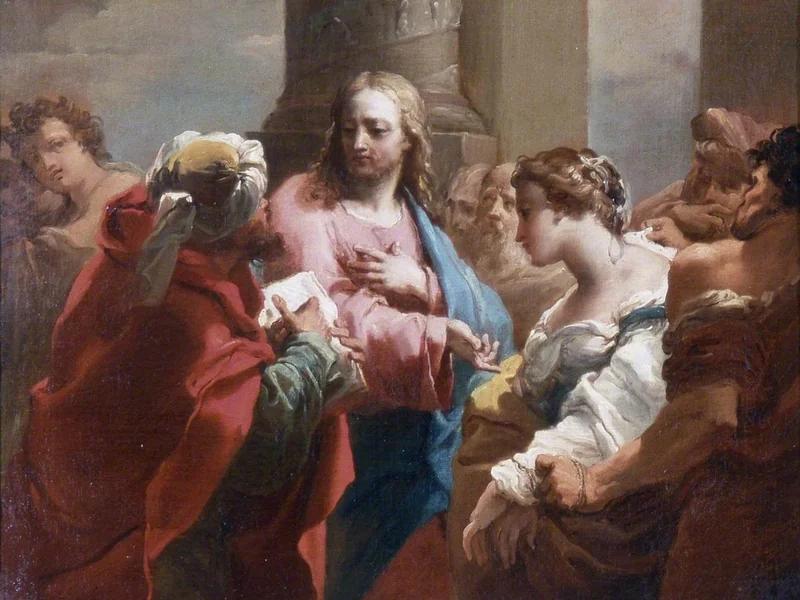 1734-Gaetano Gandolfi - Cristo e la donna adultera